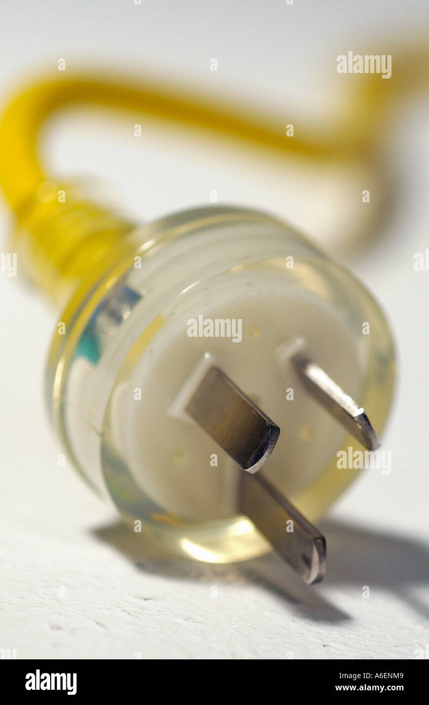 Three pin plug New Zealand Stock Photo