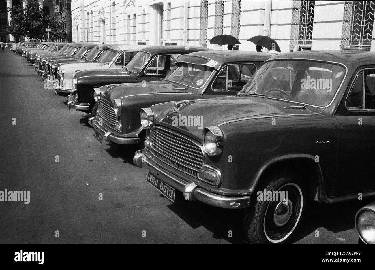 Ambassador cars Calcutta India 1979 Stock Photo
