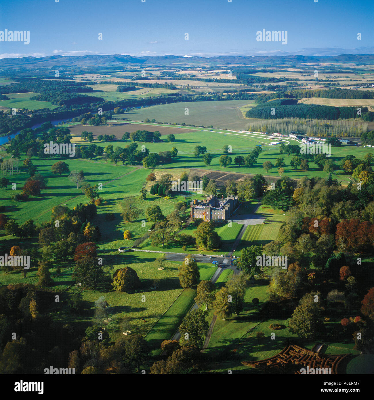 Scone Palace Perth Scotland aerial view Stock Photo