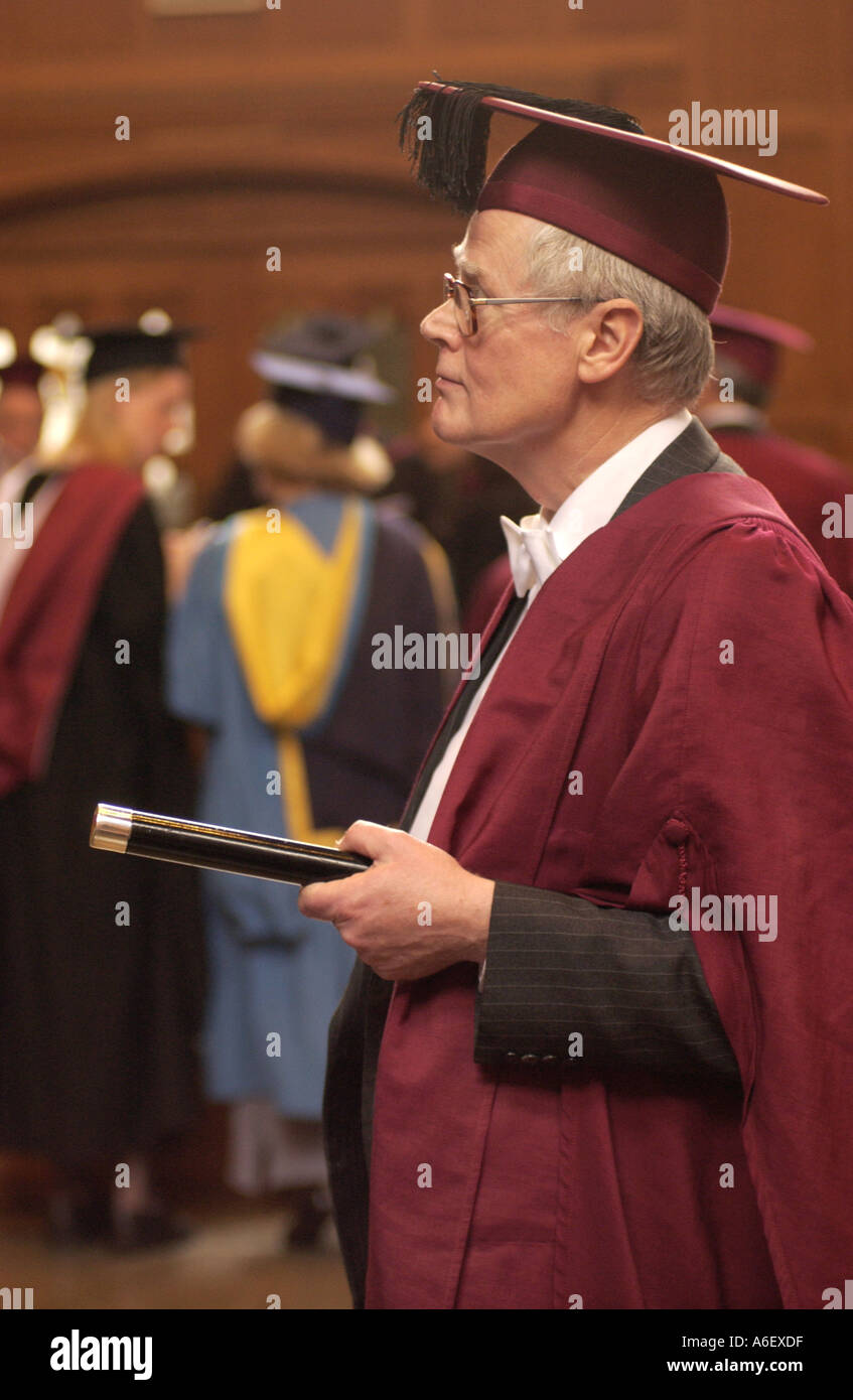 Ushers at a student graduation ceremony in the Great Hall of the Wills