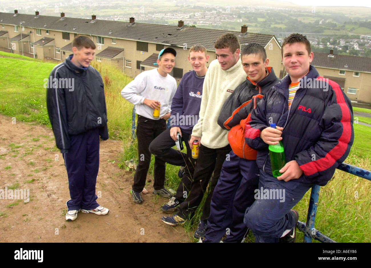 4pm on a Friday afternoon on the Gurnos Estate and local youths engage