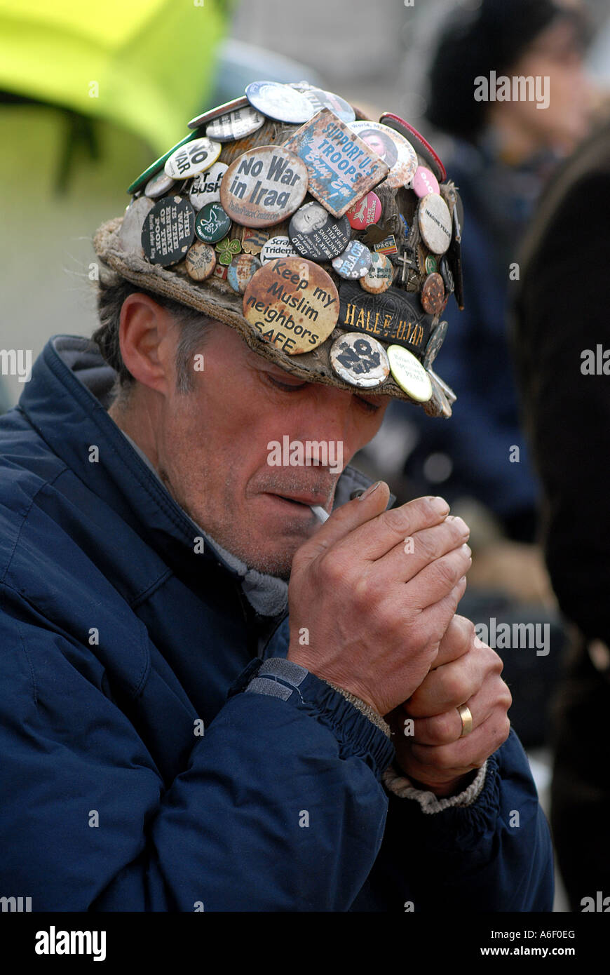 Demonstrations for peace in London Trafalgar square 100 000 protesters