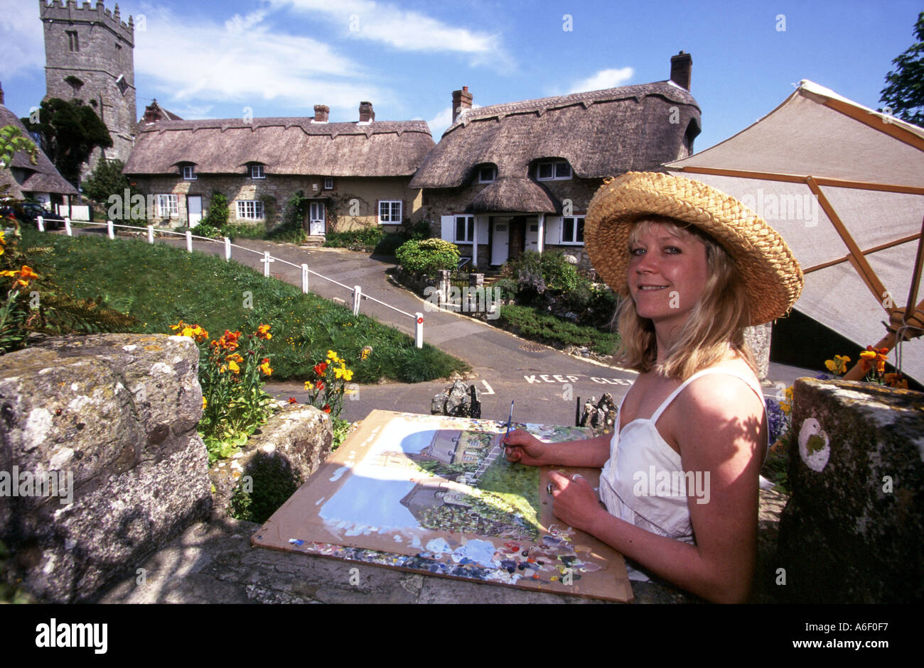Artist Nicky Gibbs Godshill Isle of Wight England Stock Photo Alamy