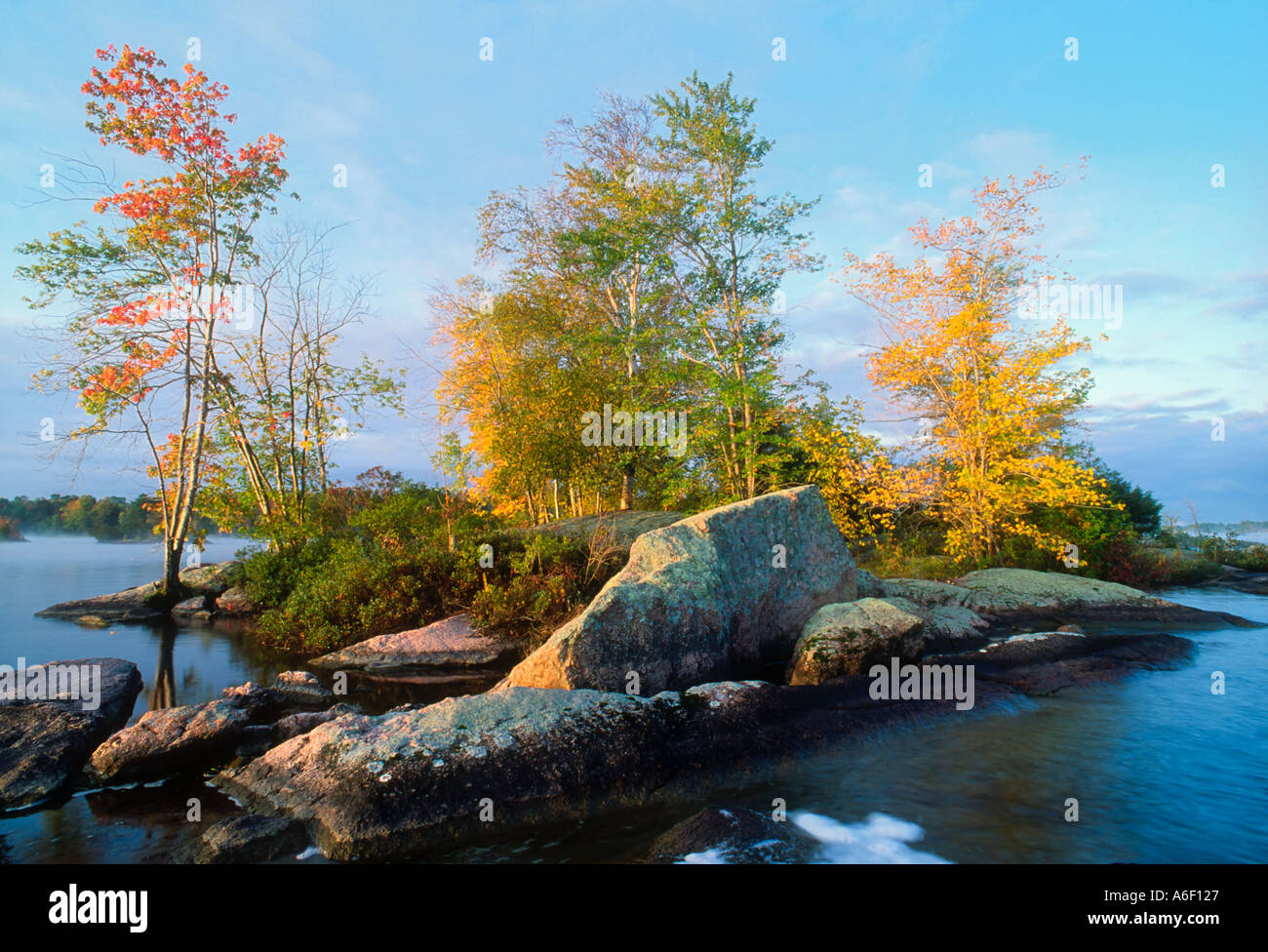 Stony Lake Island Autumn in the Kawartha Lakes of Ontario Canada Stock ...