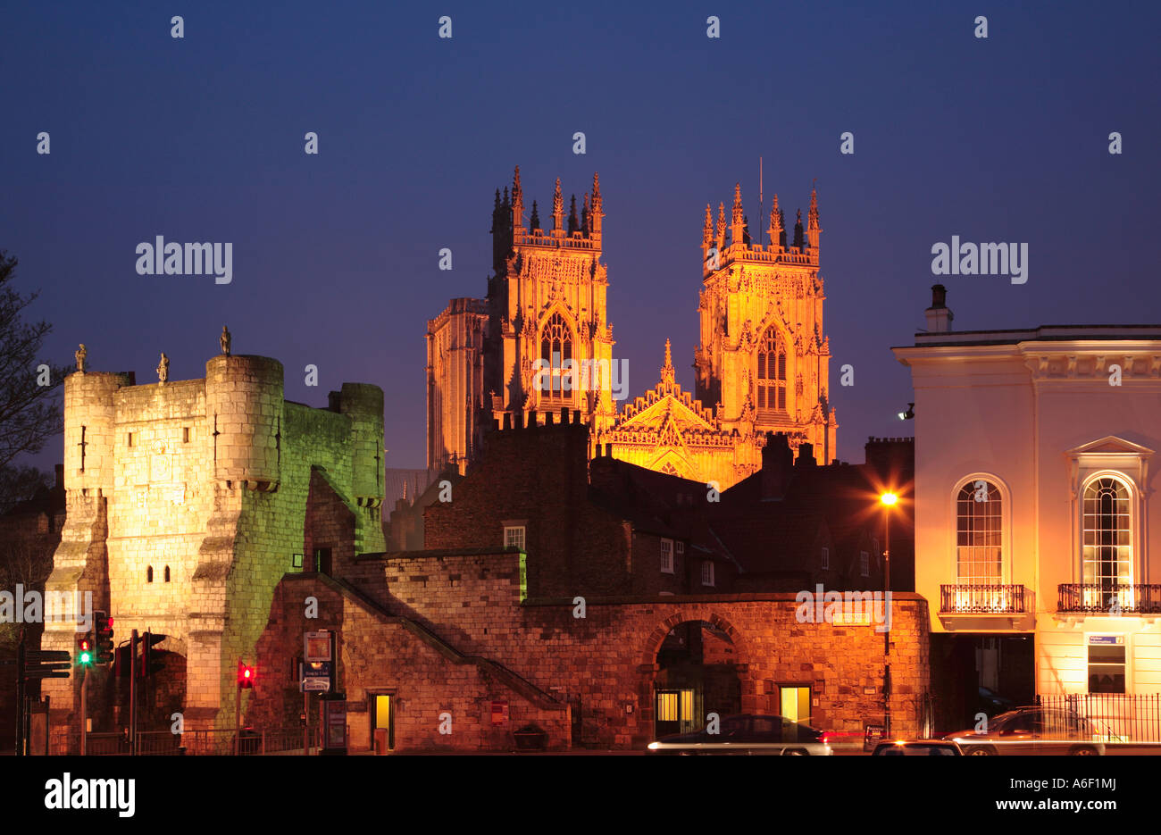 York Minster and City Walls at St Leonards Place York North Yorkshire England Stock Photo