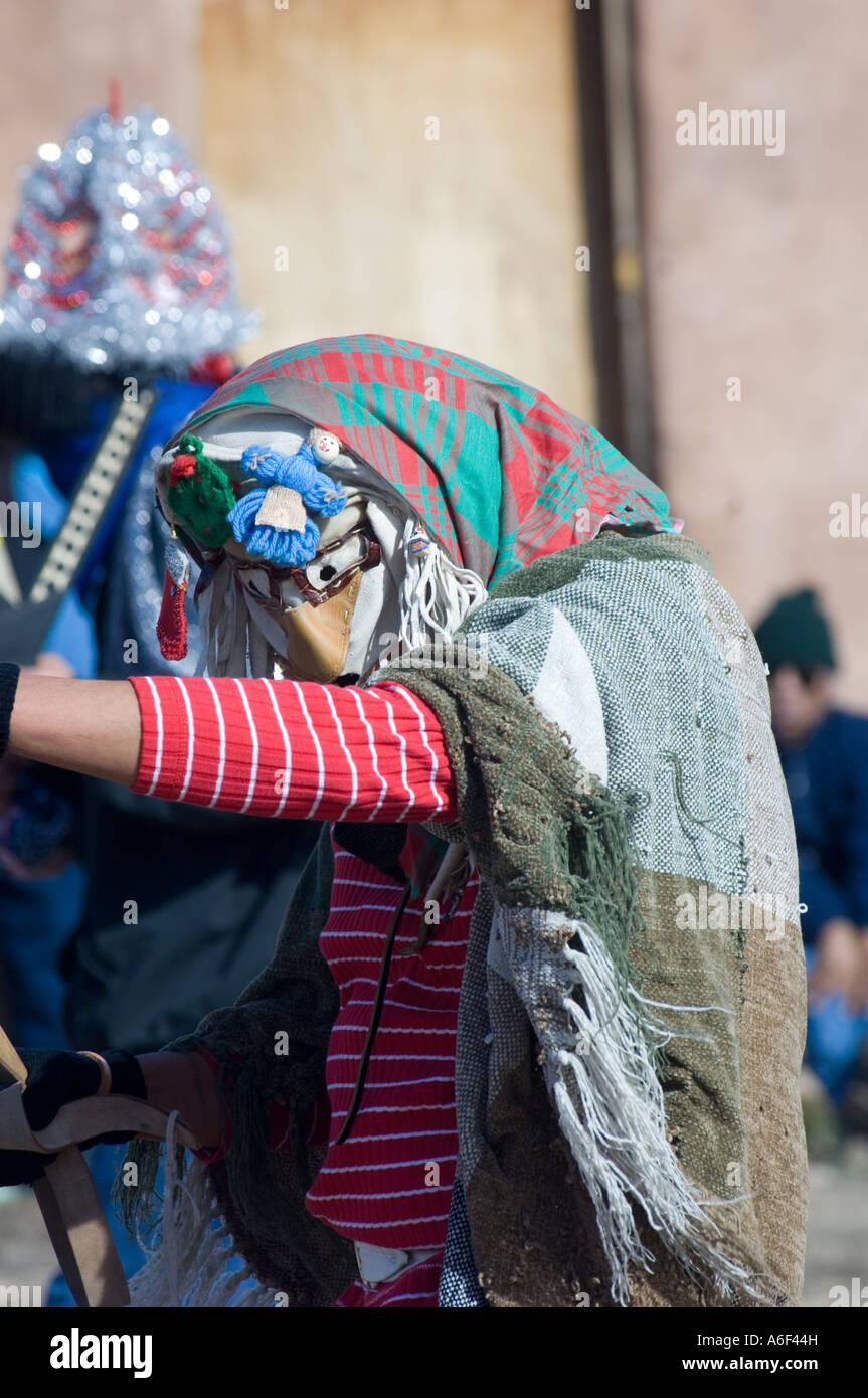 Matachines Masks The Matachines dances preformed at Picuris Pueblo in New Mexico Stock ...