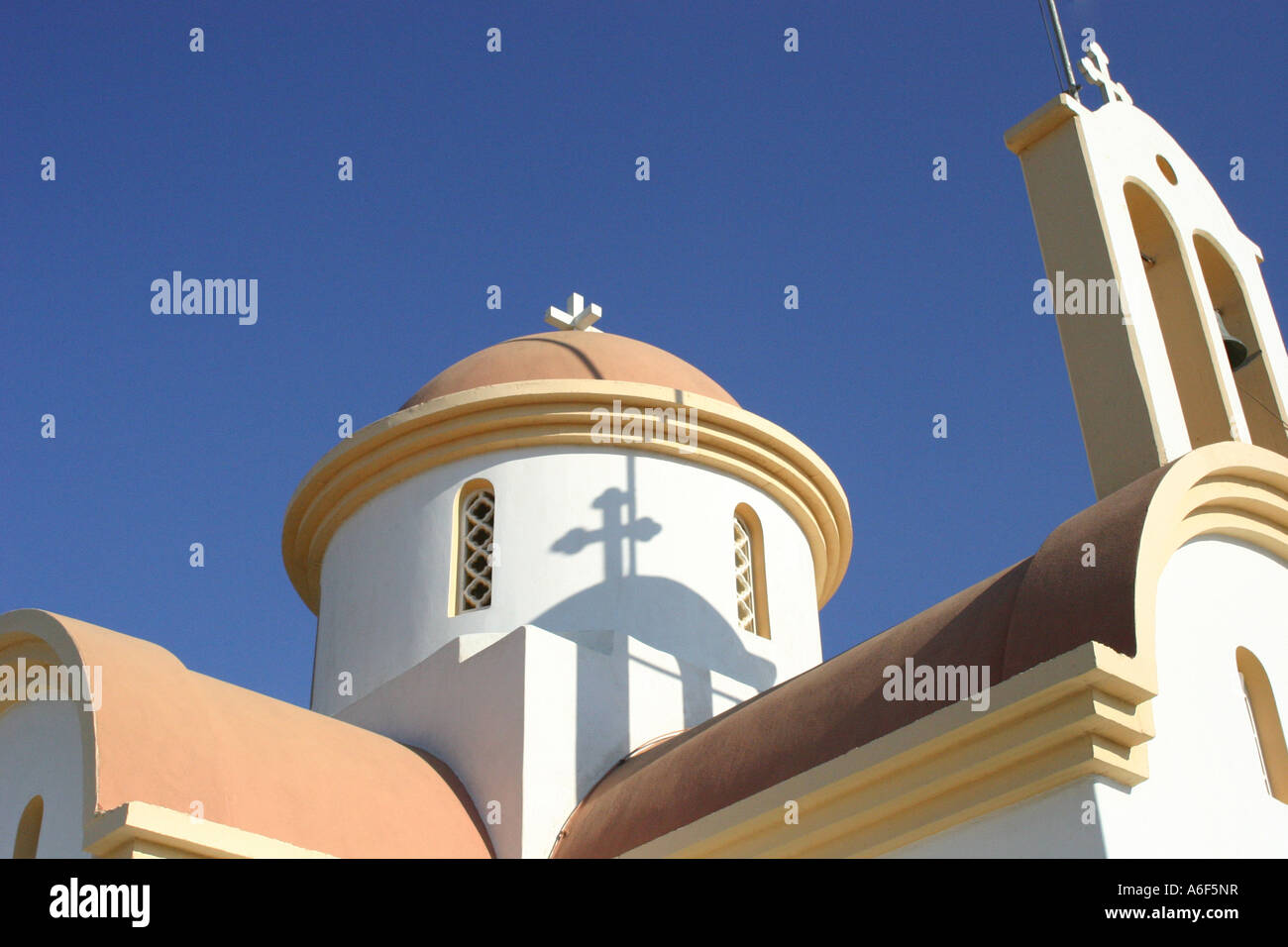 A Greek orthodox church of the top of a hill in central Crete, Greece ...