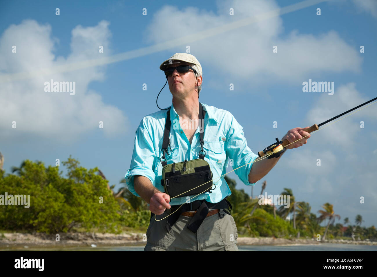 https://c8.alamy.com/comp/A6F6WP/belize-ambergris-caye-adult-male-fly-fishing-in-flats-along-shoreline-A6F6WP.jpg