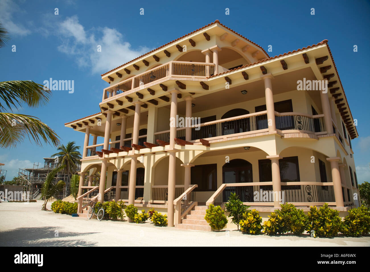 BELIZE Ambergris Caye Three story luxury home on beach under