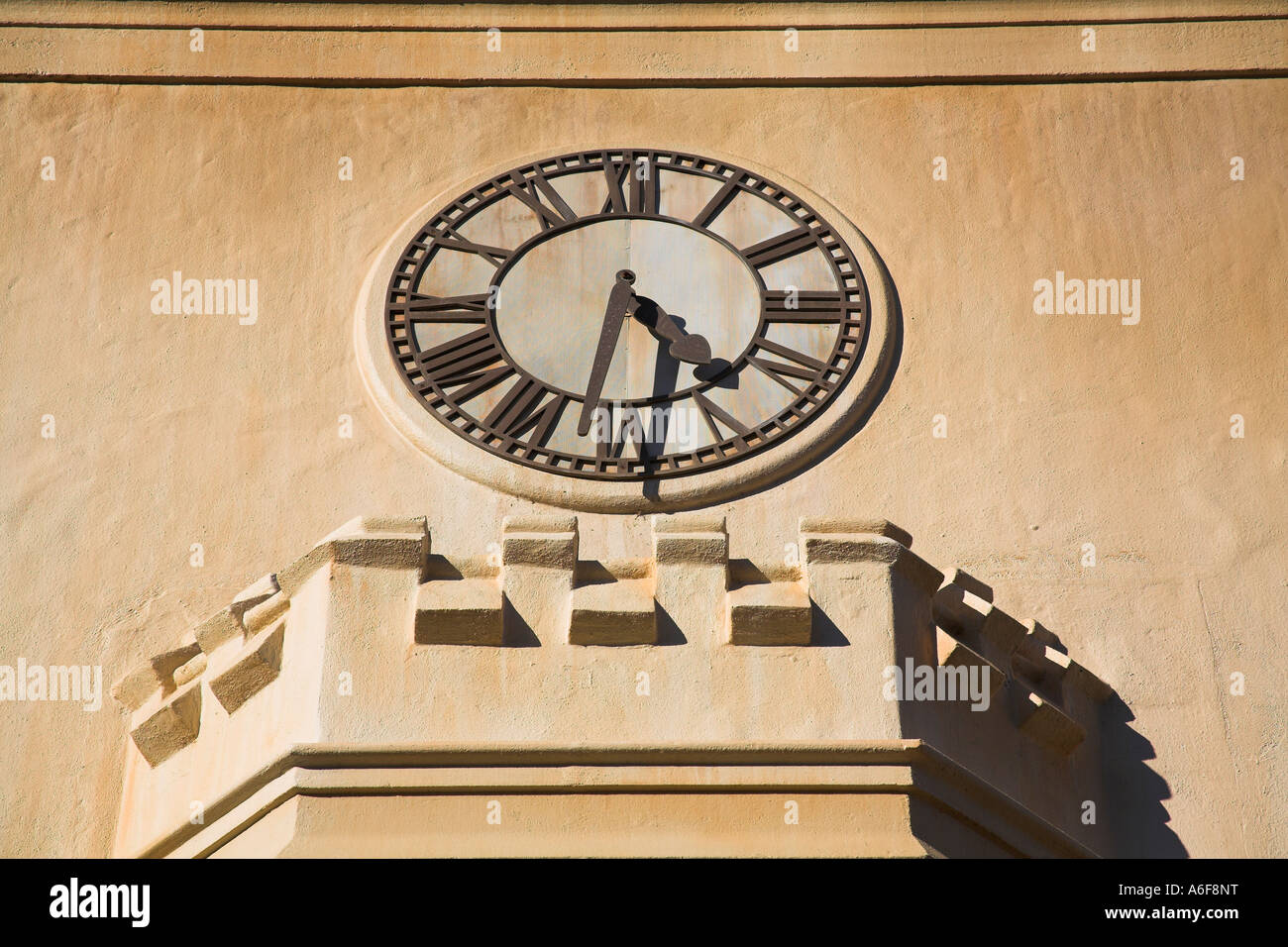 Clock on building, English section of EPCOT Center, World Showcase
