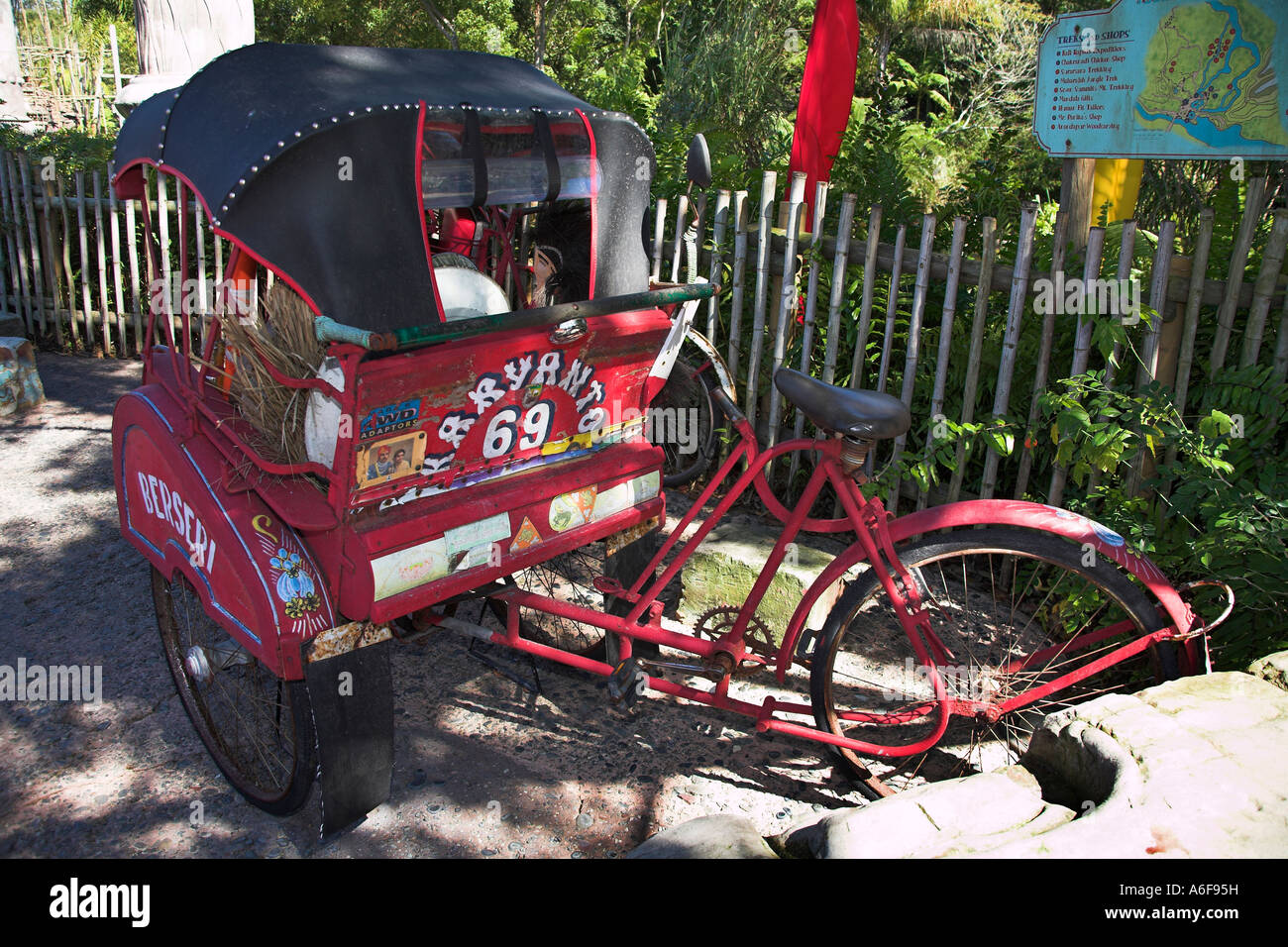 Fully laden red tricycle, Animal Kingdom, Disney World, Orlando