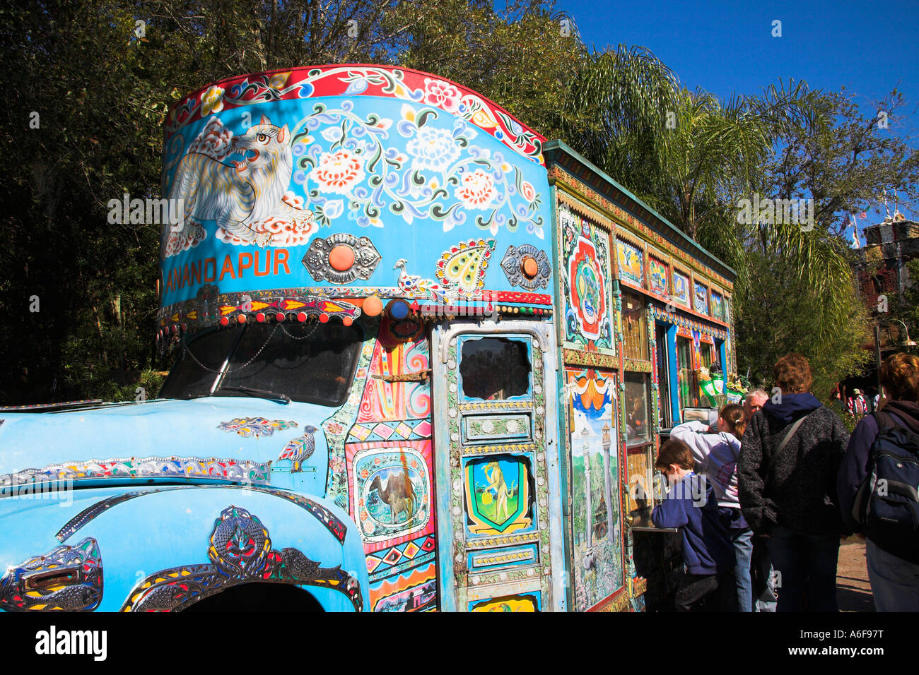 Customers queuing at Anandapur Ice Cream truck, Animal Kingdom, Disney