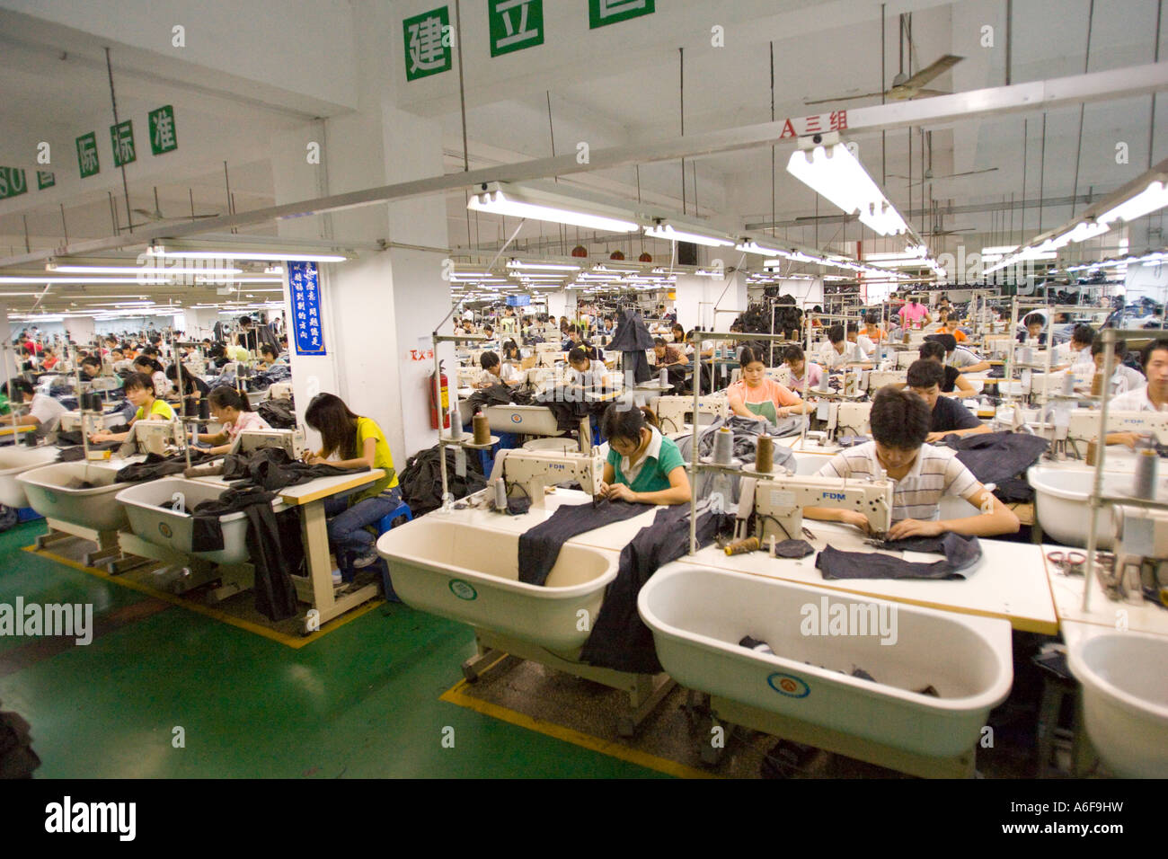 SHENZHEN GUANGDONG PROVINCE CHINA Workers in a garment factory in city
