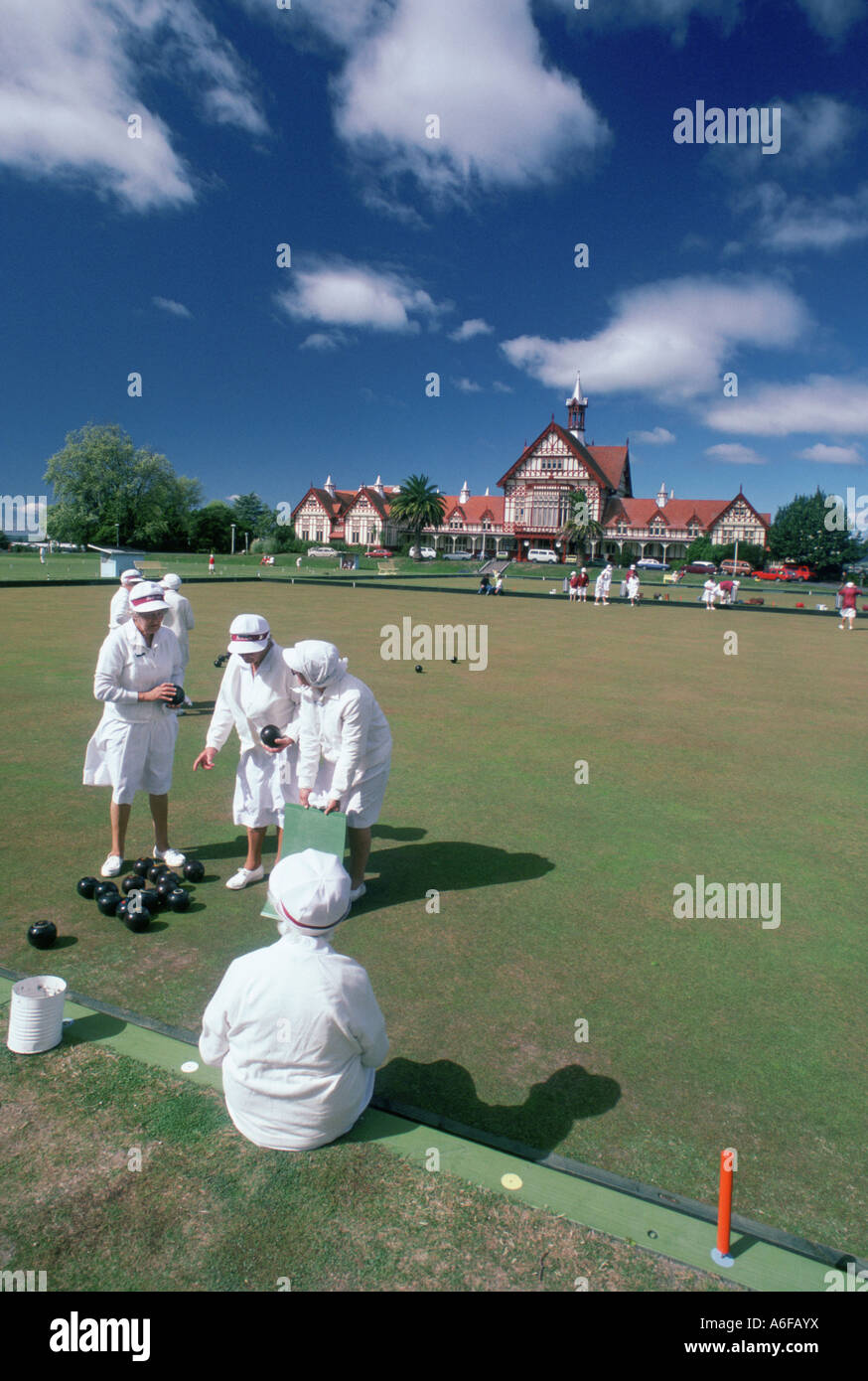 Cricket field Tudor Towers Rotorua New Zealand Stock Photo Alamy