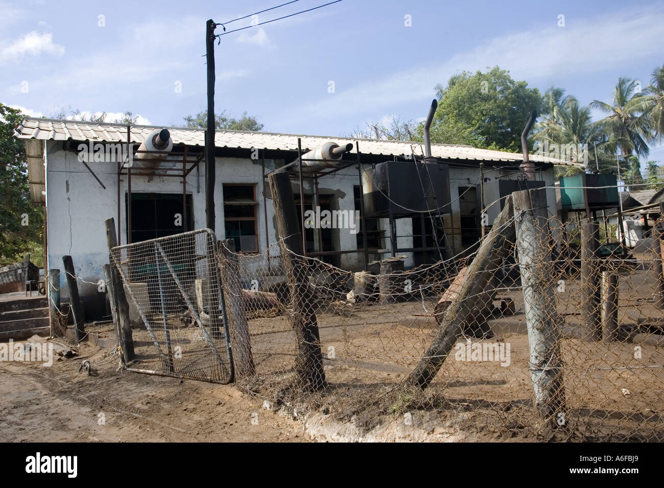 Electricity generating station on Lamu Island Kenya East Africa Stock