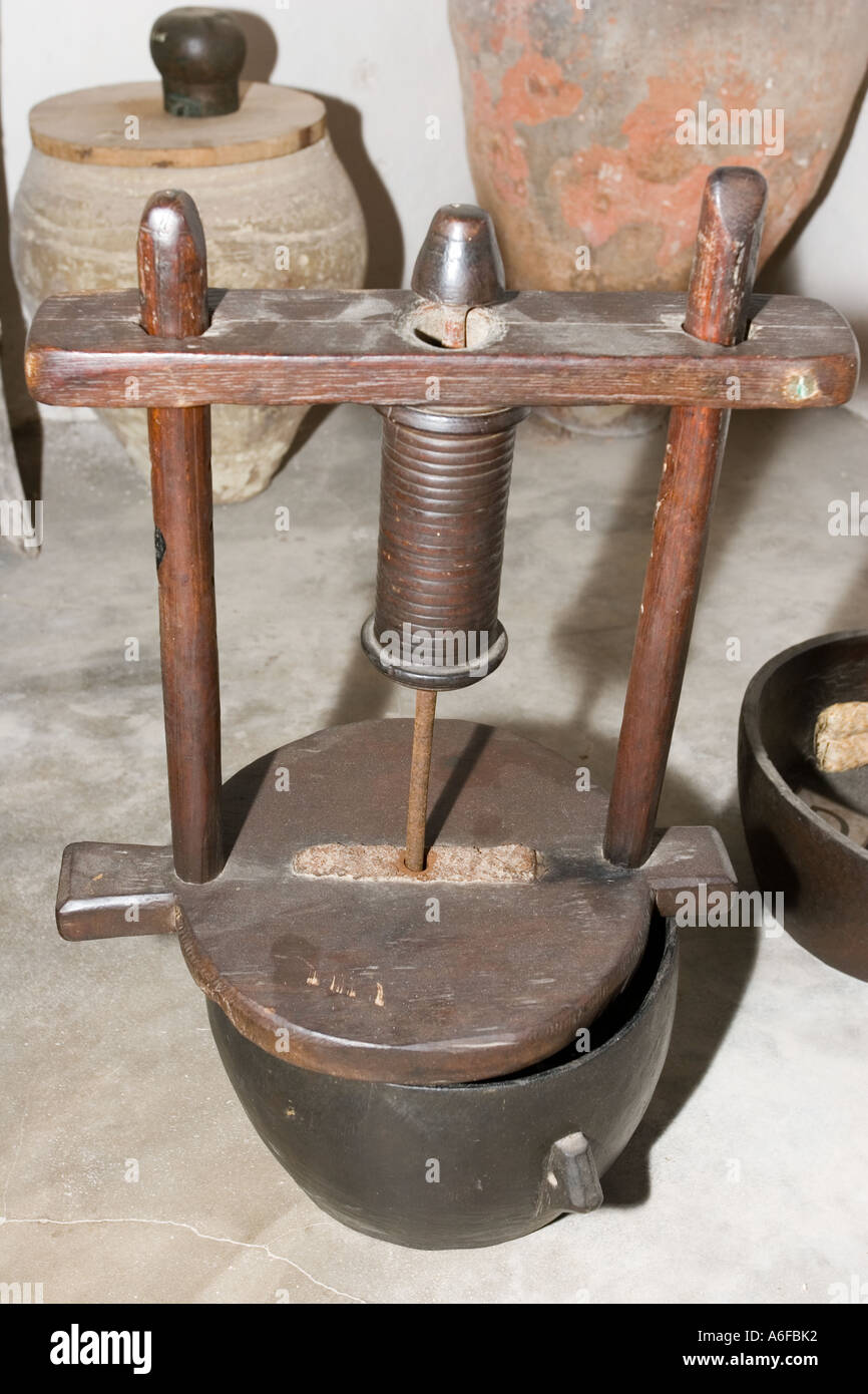 Swahili juice blender made of wood Lamu Island Kenya East Africa Stock