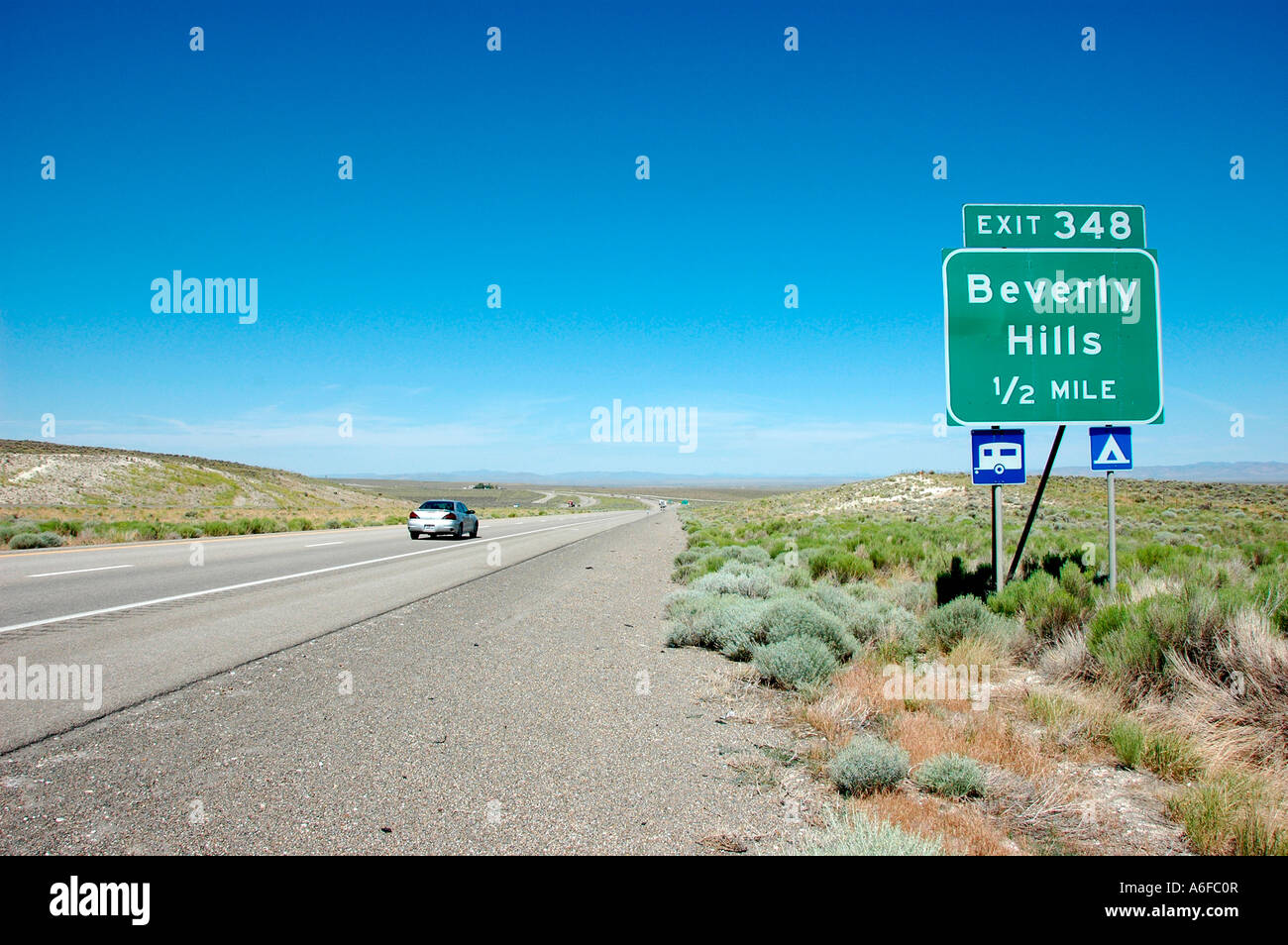 Interstate 80 in NEVADA NV the town of Beverly Hills in the desert, but