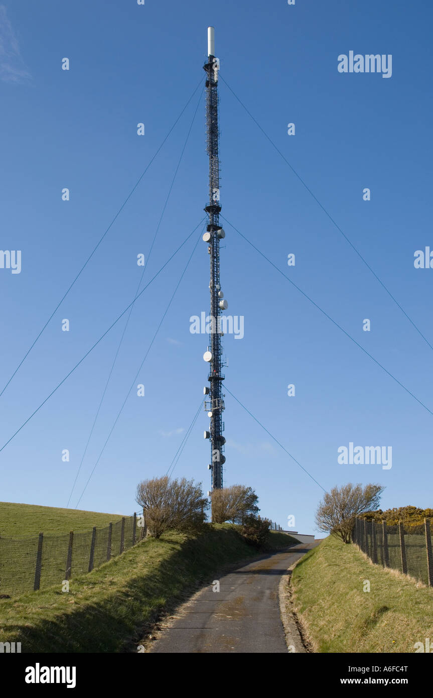 blaenplwyf television and radio mast part of national grid wireless group Stock Photo