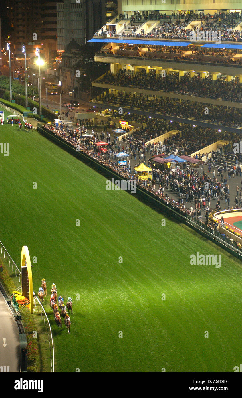 Race track at the Happy Valley Racecourse, Hong Kong Island, China, Far ...