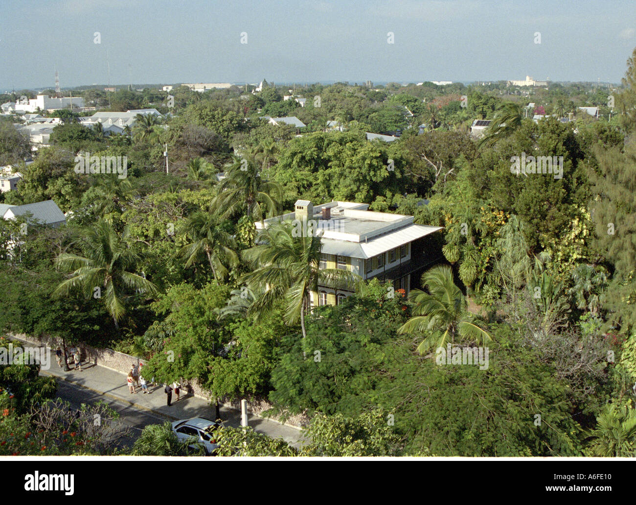 aerial view of Ernest Hemingways house Key West Florida USA Stock Photo