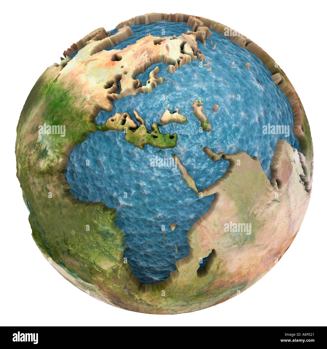 illustration of earth globe with water replacing the land Stock Photo -  Alamy