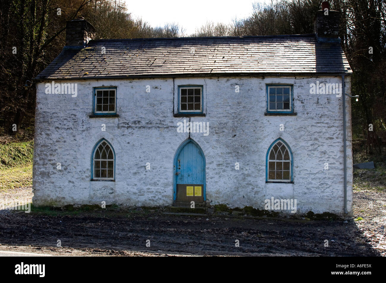 old welsh house on near Aberaeron Ceredigion Wales UK local