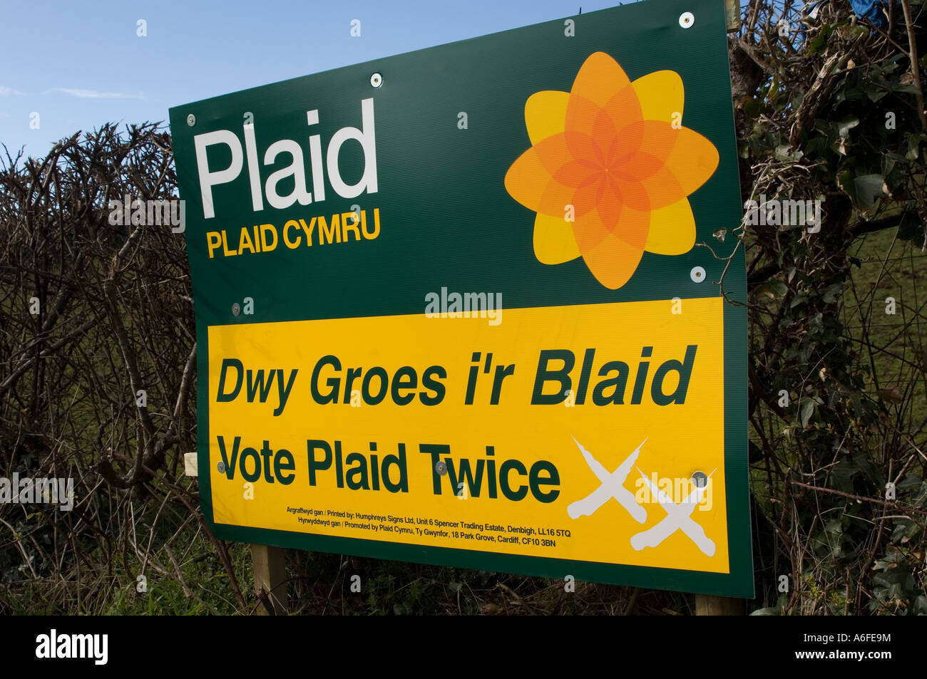 Plaid Cymru campaign poster for National Assembly of Wales elections may 2007 Stock Photo