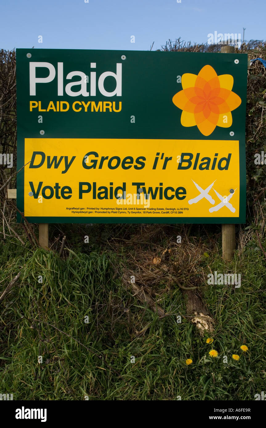 Plaid Cymru campaign poster for National Assembly of Wales elections may 2007 UK Stock Photo