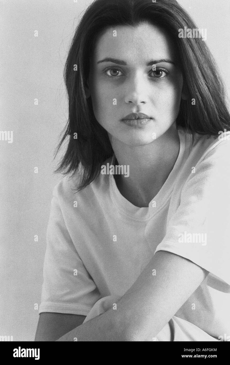 Portrait pretty woman Black and White Stock Photos & Images - Alamy