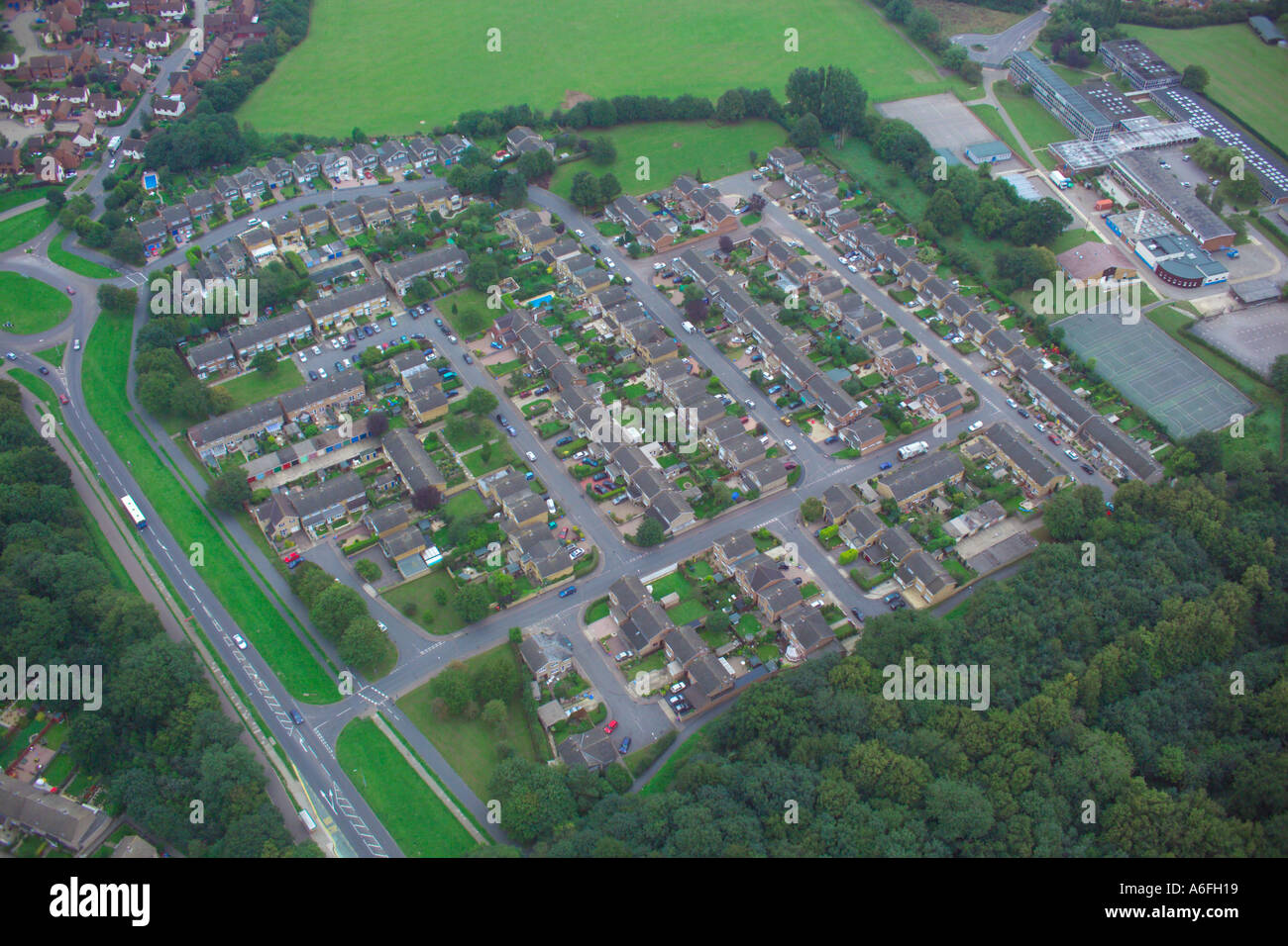 aerial view of housing estate in Hertfordshire Stock Photo Alamy