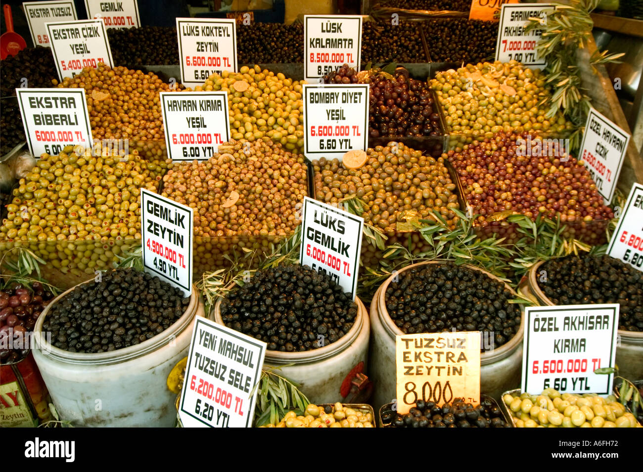 The Olive Shop. The Spice Bazaar. Istanbul Turkey Stock Photo Alamy