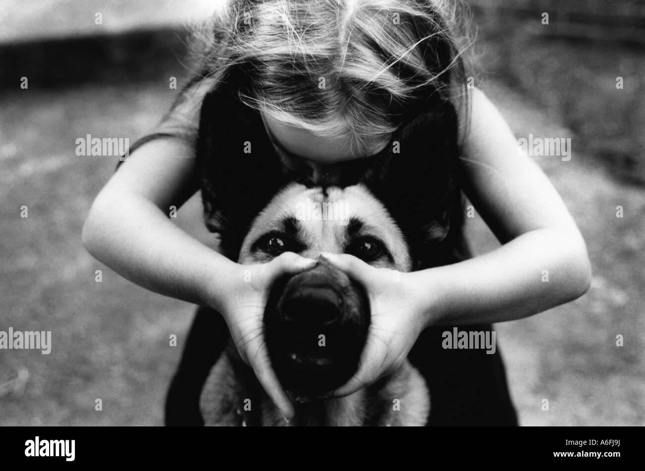 Girl and her dog Stock Photo - Alamy