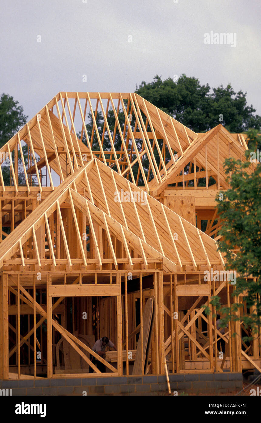 House construction Lumber Stock Photo Alamy