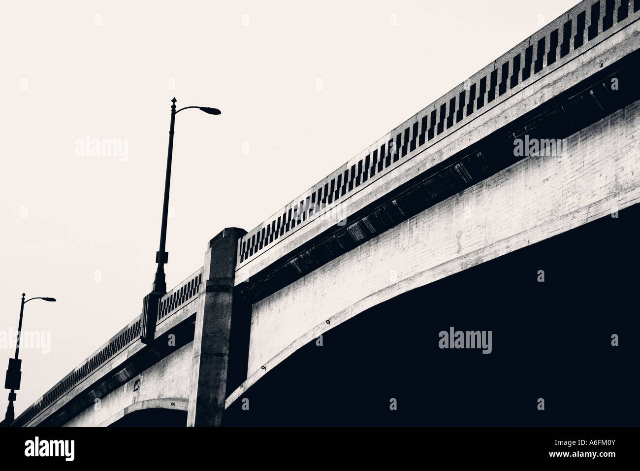 Bridge with street lights Los Angeles California USA Stock Photo Alamy