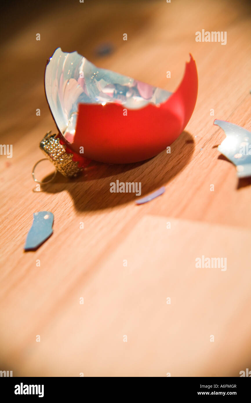 Broken Christmas tree ornament Stock Photo Alamy