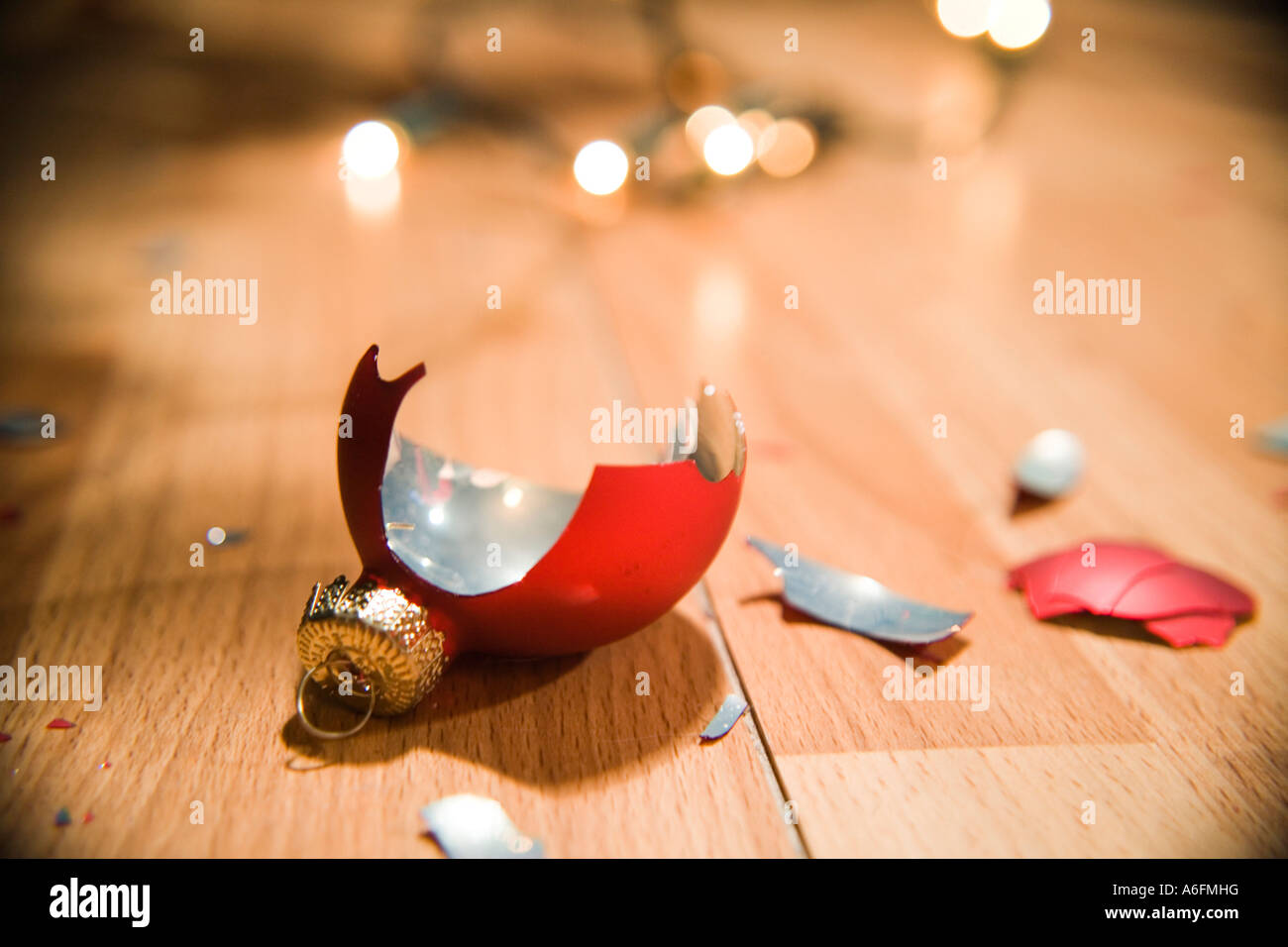 Broken Christmas tree ornament Stock Photo Alamy