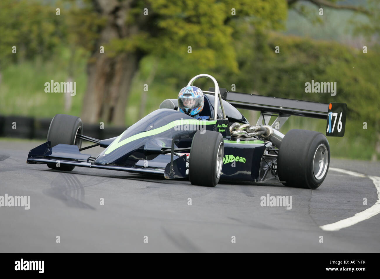 Spinning over the finish line at Harewood Hillclimb, near Leeds West Yorkshire Stock Photo Alamy