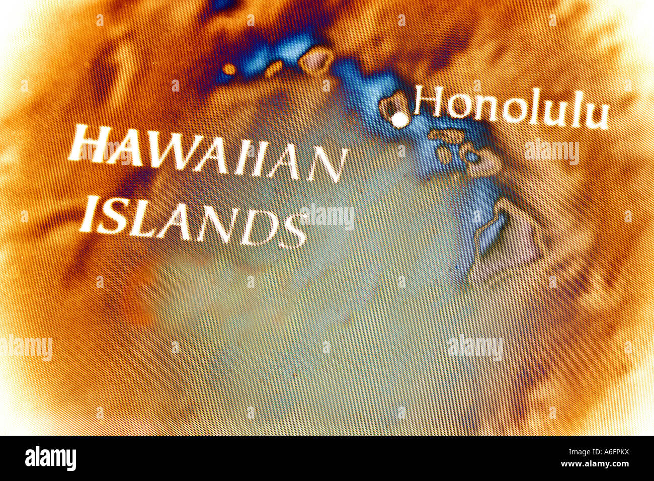 Map of the Hawaiian Islands Stock Photo Alamy