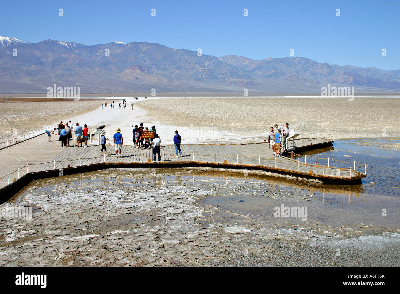 people at Badwater in Death Valley National Park California Stock Photo ...
