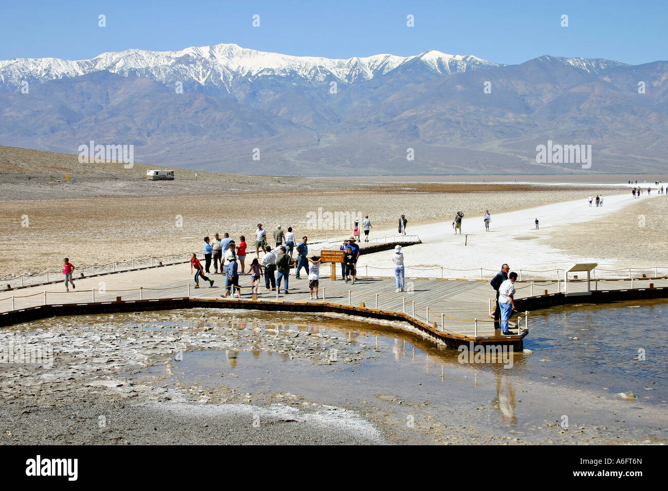 people at Badwater in Death Valley National Park California Stock Photo ...