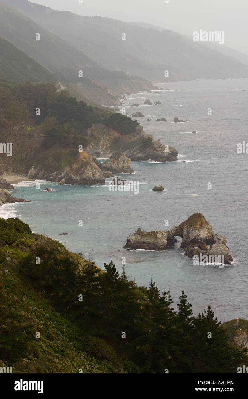 The coast of Big Sur, California in sea mist Stock Photo - Alamy