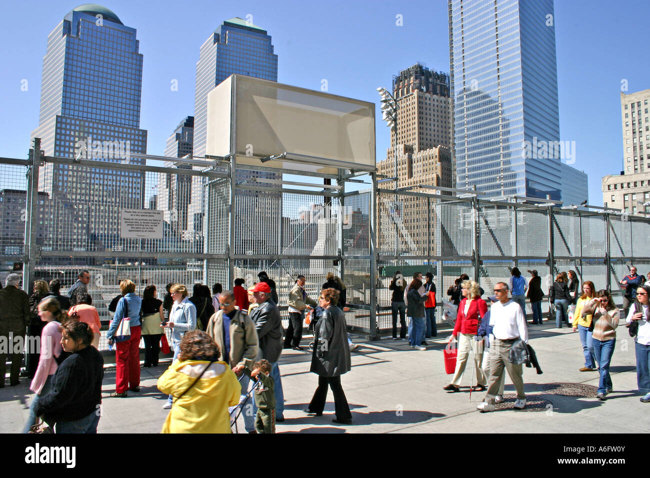 People walking near Ground Zero site New York City Stock Photo