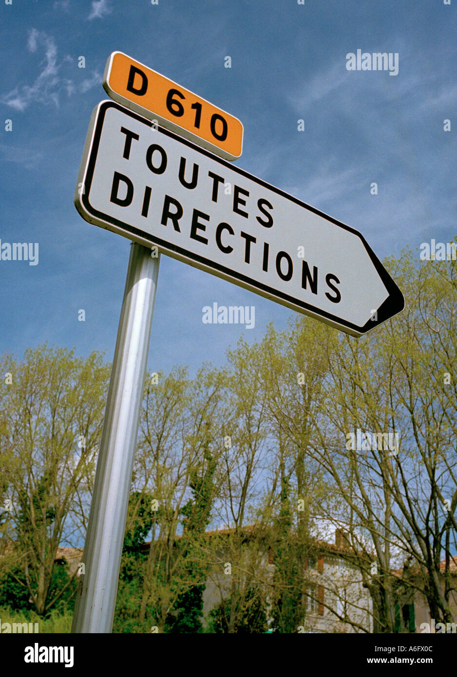 French toutes directions directions road hires stock photography and