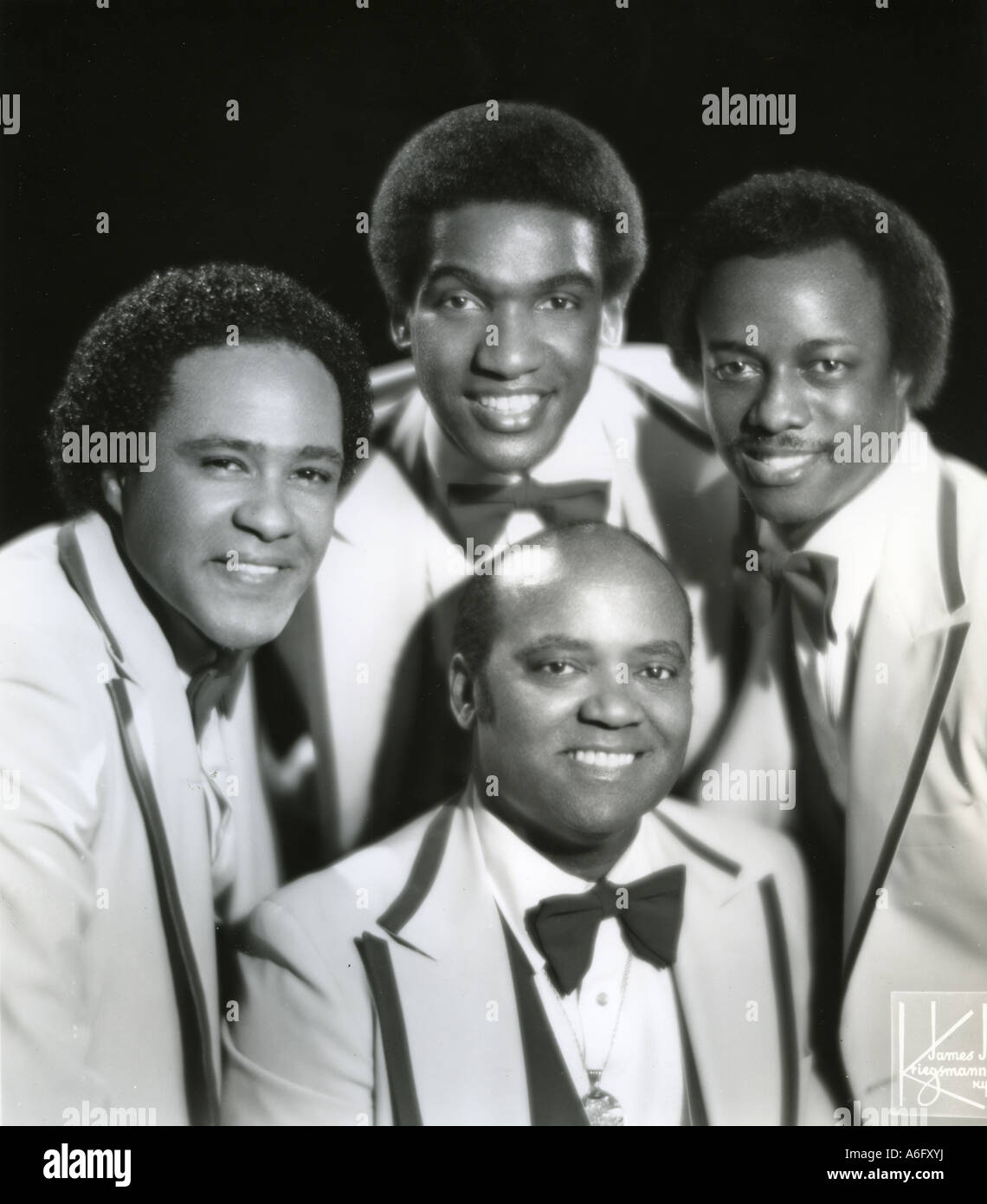 DRIFTERS US doo wop vocal group with Clyde McPhatter top centre Stock Photo