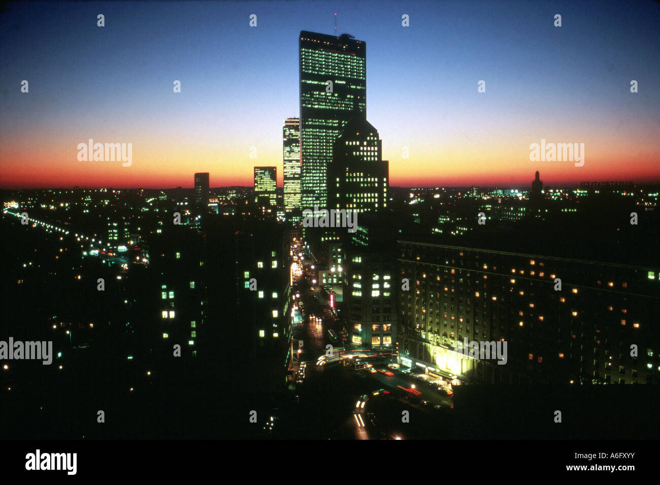 BOSTON,  Massachusetts, USA. Evening skyline. Stock Photo