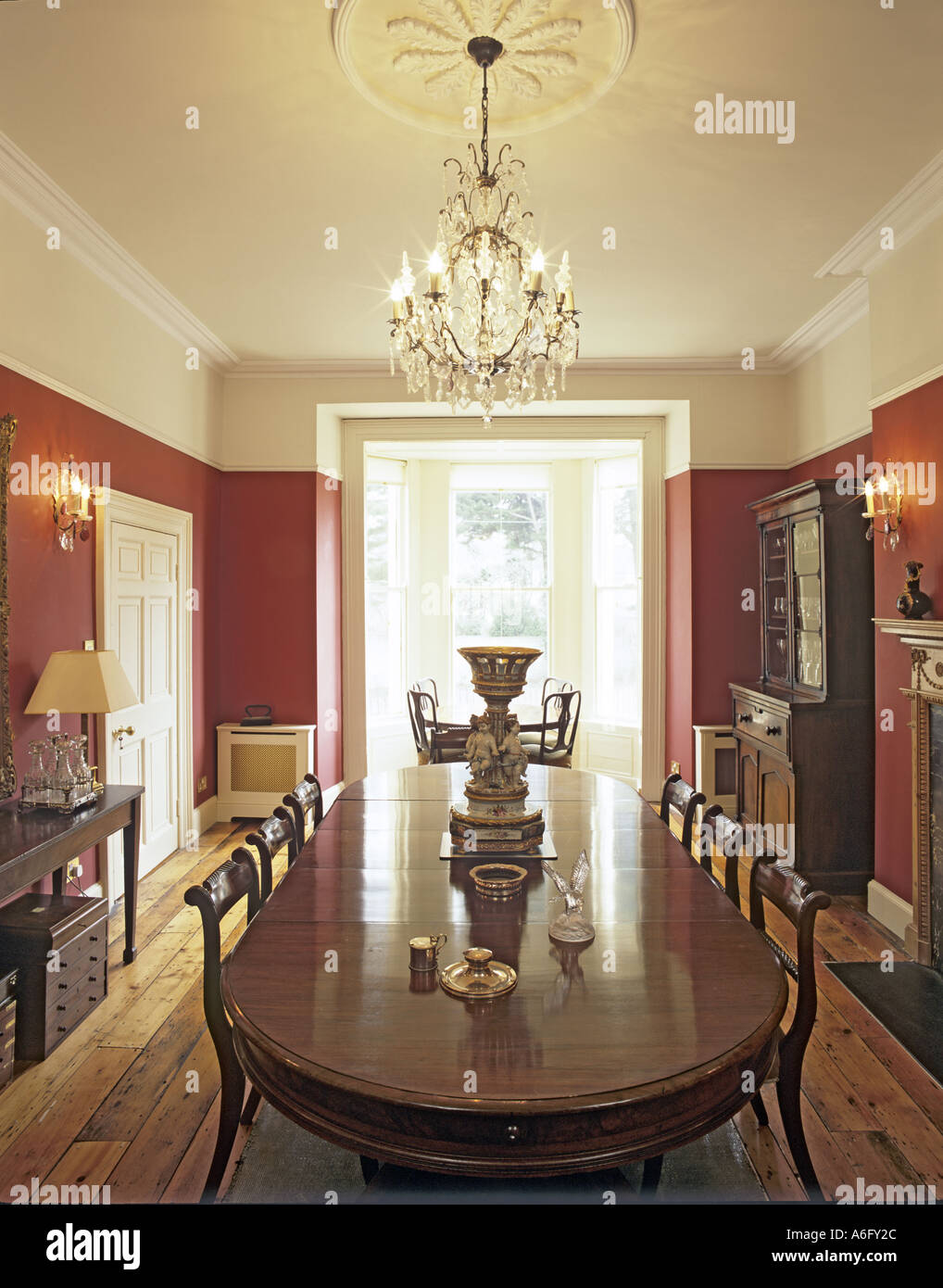 Dinning table in Georgian house Stock Photo
