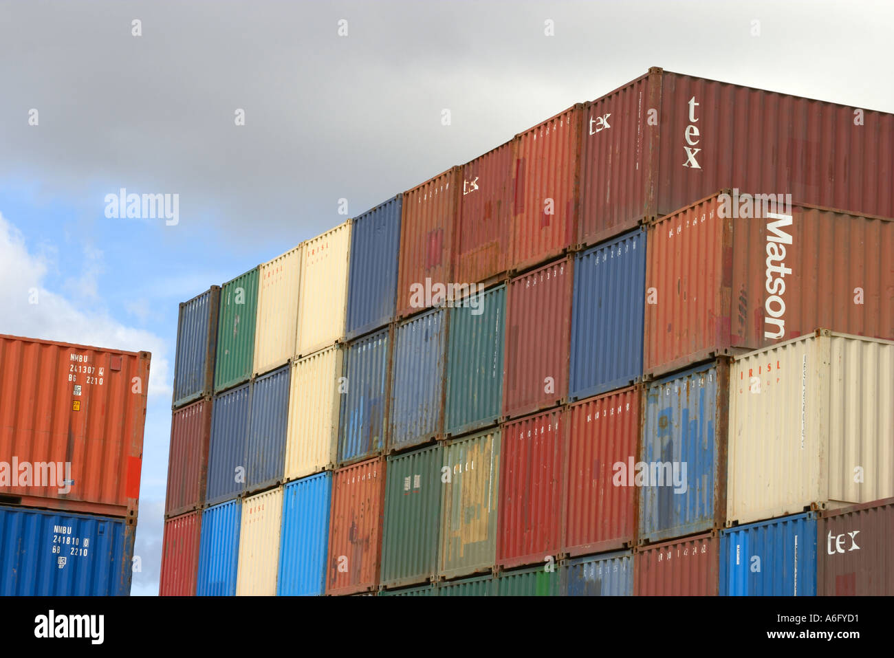 Stacked shipping containers felixstowe hi-res stock photography and ...