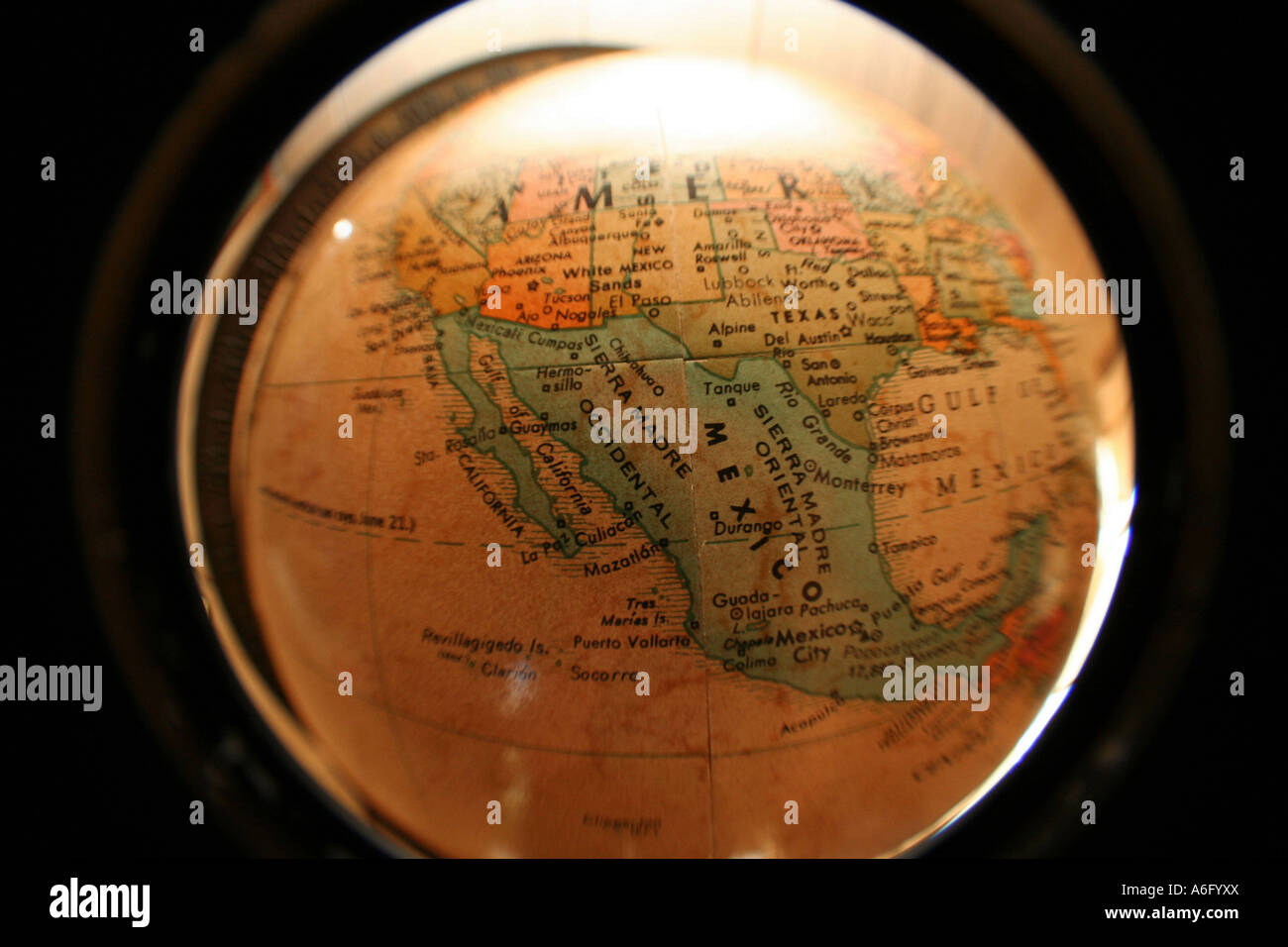 Mexico and North America on the globe Stock Photo