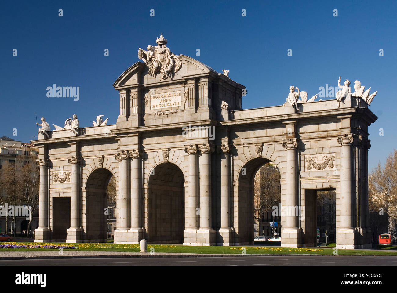 Puerta de Alcala at Plaza de Independencia, Madrid, Spain Stock Photo