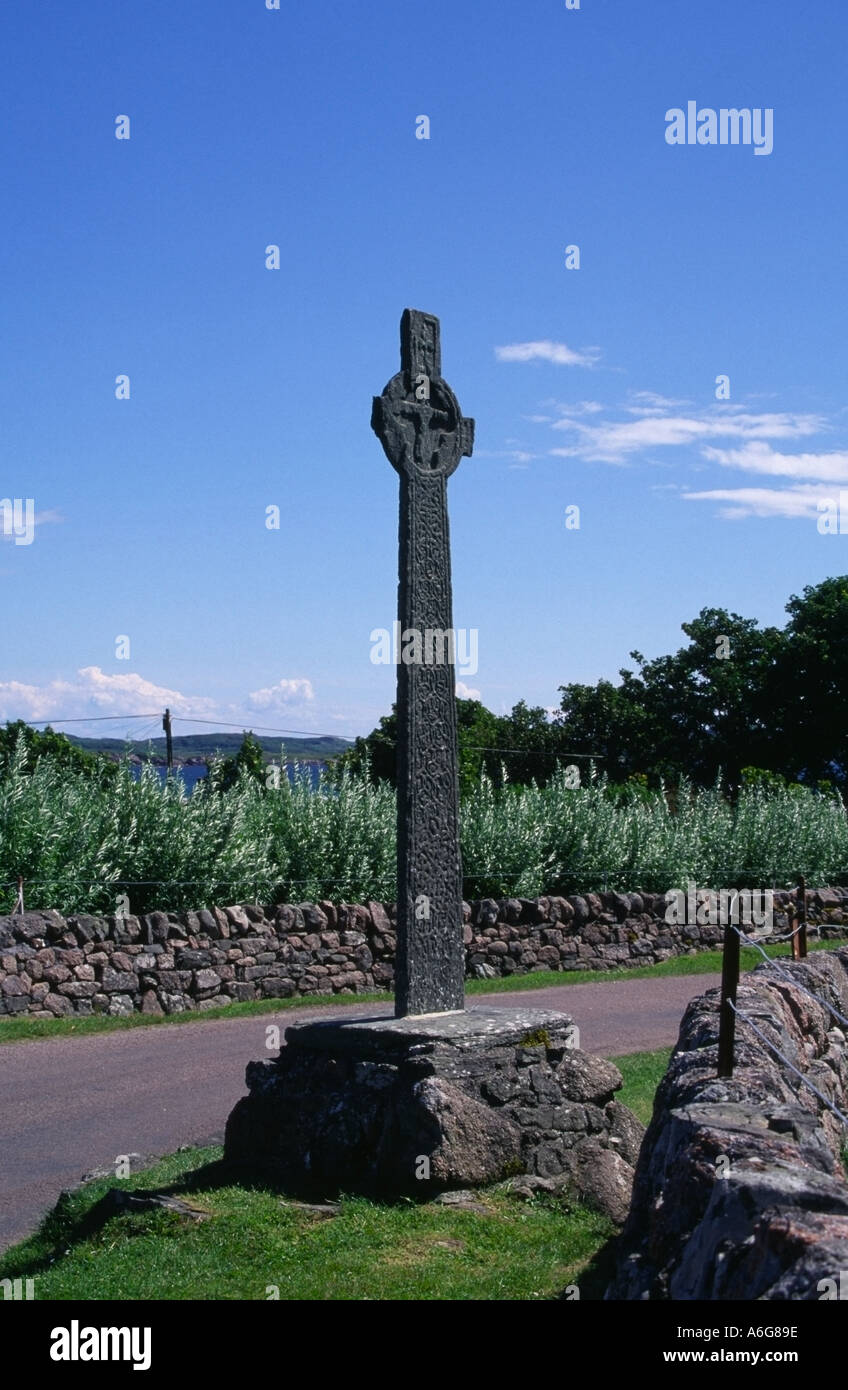 MacLeans cross on the sacred Island of Iona Mull Scotland Europe Stock Photo
